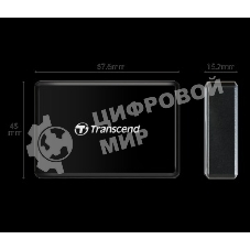 Кард-ридер Transcend RDF8/черный/SDXC,SDHC,microSDXC,microSDHC,CompactFlash,CompactFlash/USB 3.0/пластик