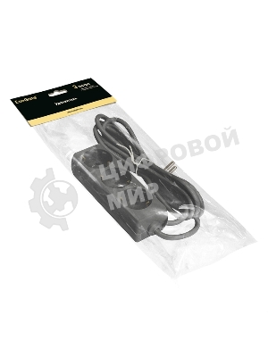 Удлинитель ExeGate ECE-3-3B (EX285804RUS), черный, 3 м, евровилка с заземлением, 3 евророзетки с заземлением, 2200 Вт