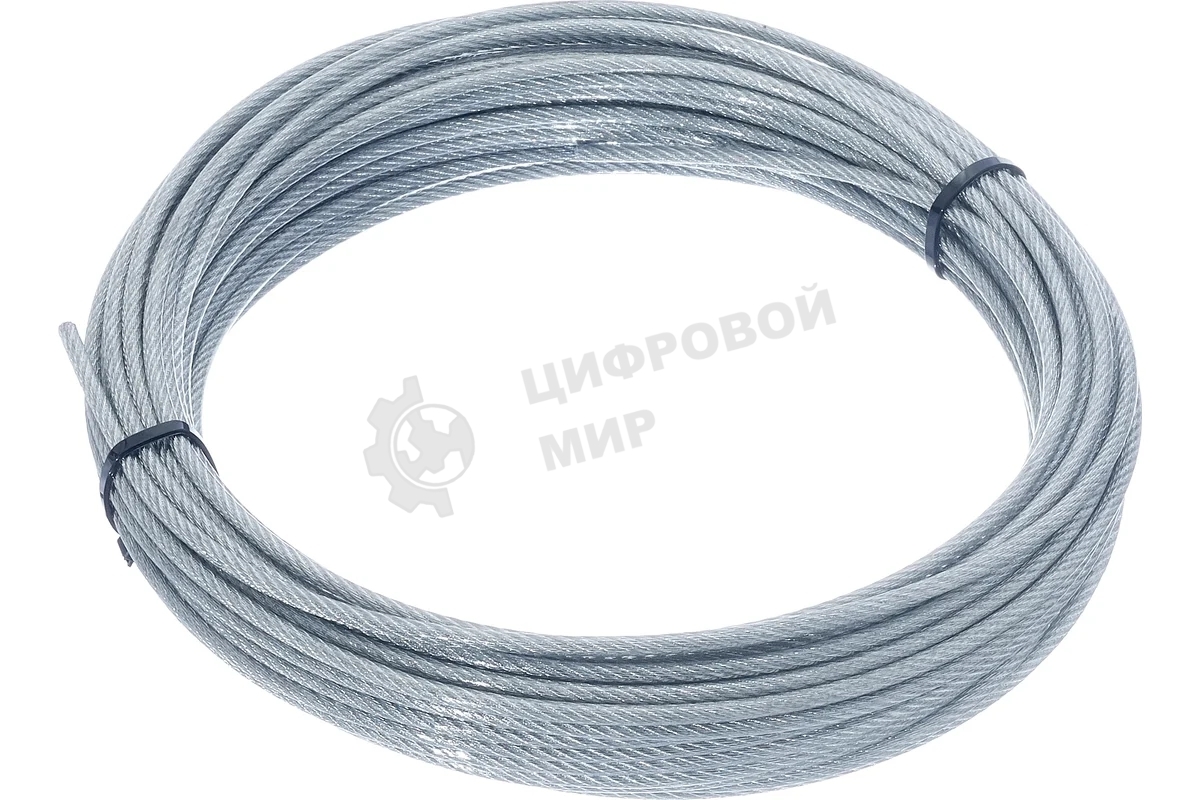 Трос стальной СТРОЙМЕТИЗ 4150060 в оплетке ПВХ М3/4мм (уп. 20 м) подвес