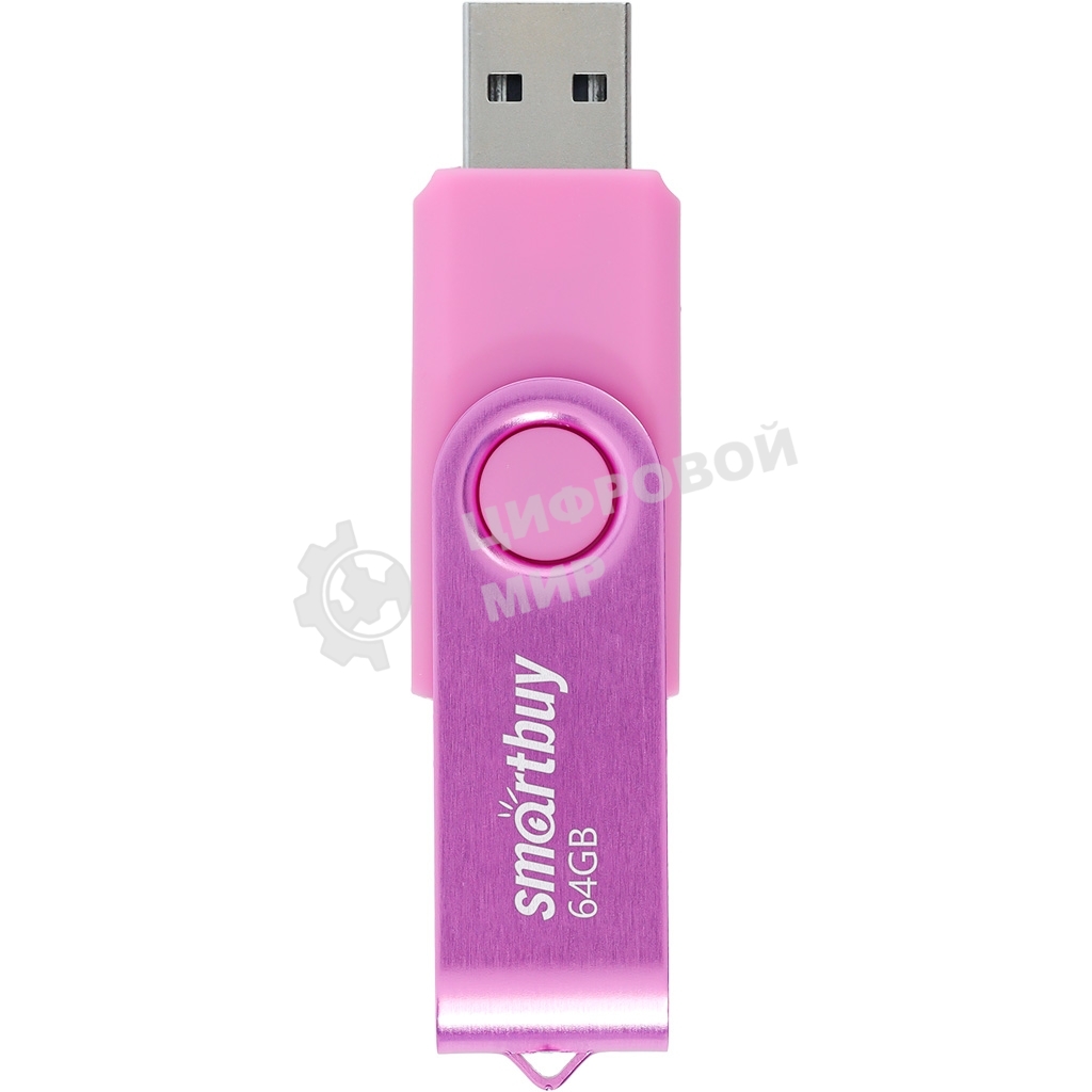 Флешка USB Smartbuy Twist Pink (SB064Gb2TWP), 64Gb, USB 2.0, R/W 20/10, розовый
