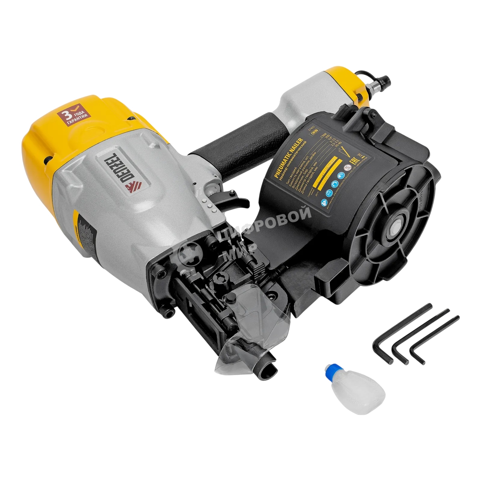 Нейлер пневматический Denzel CN90 для гвоздей CNW от 50 до 90 мм