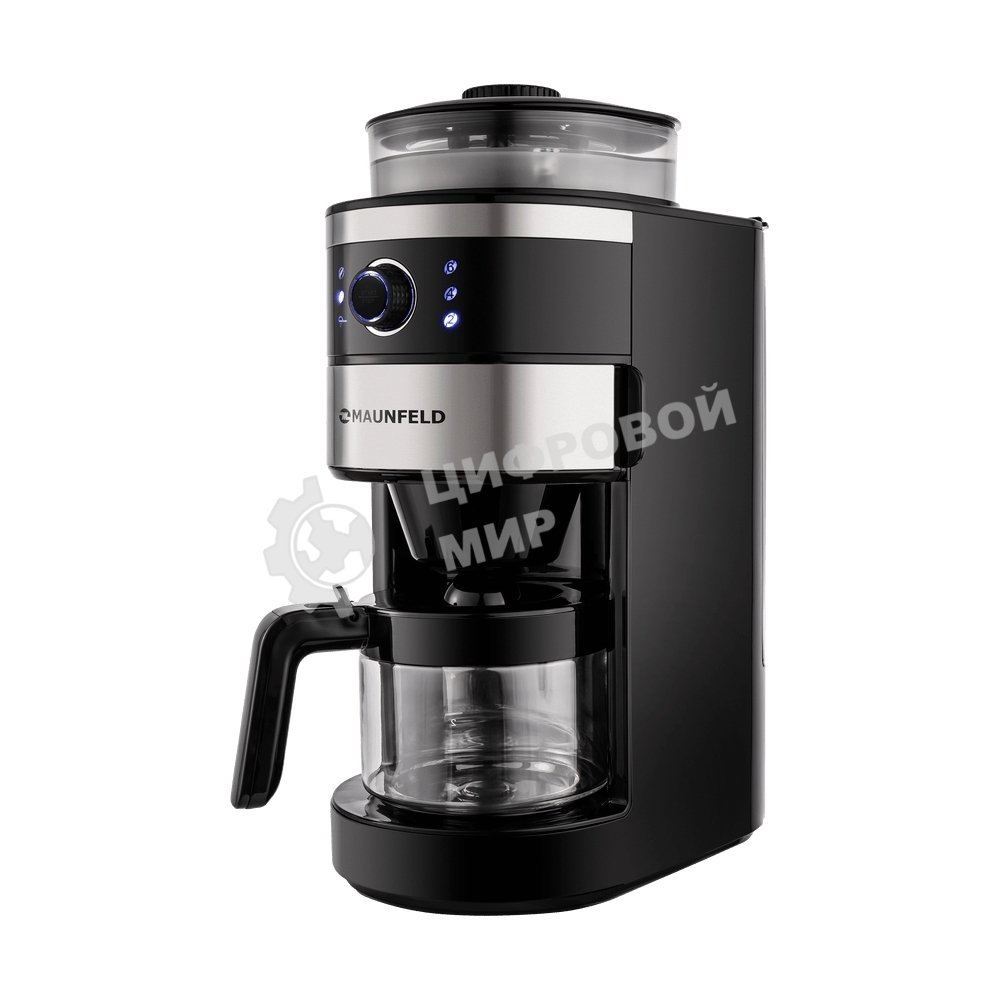 Кофеварка капельная Maunfeld MF-731BK черный, исп. кофе - зерновой/молотый, 0.83 л, 820 Вт.