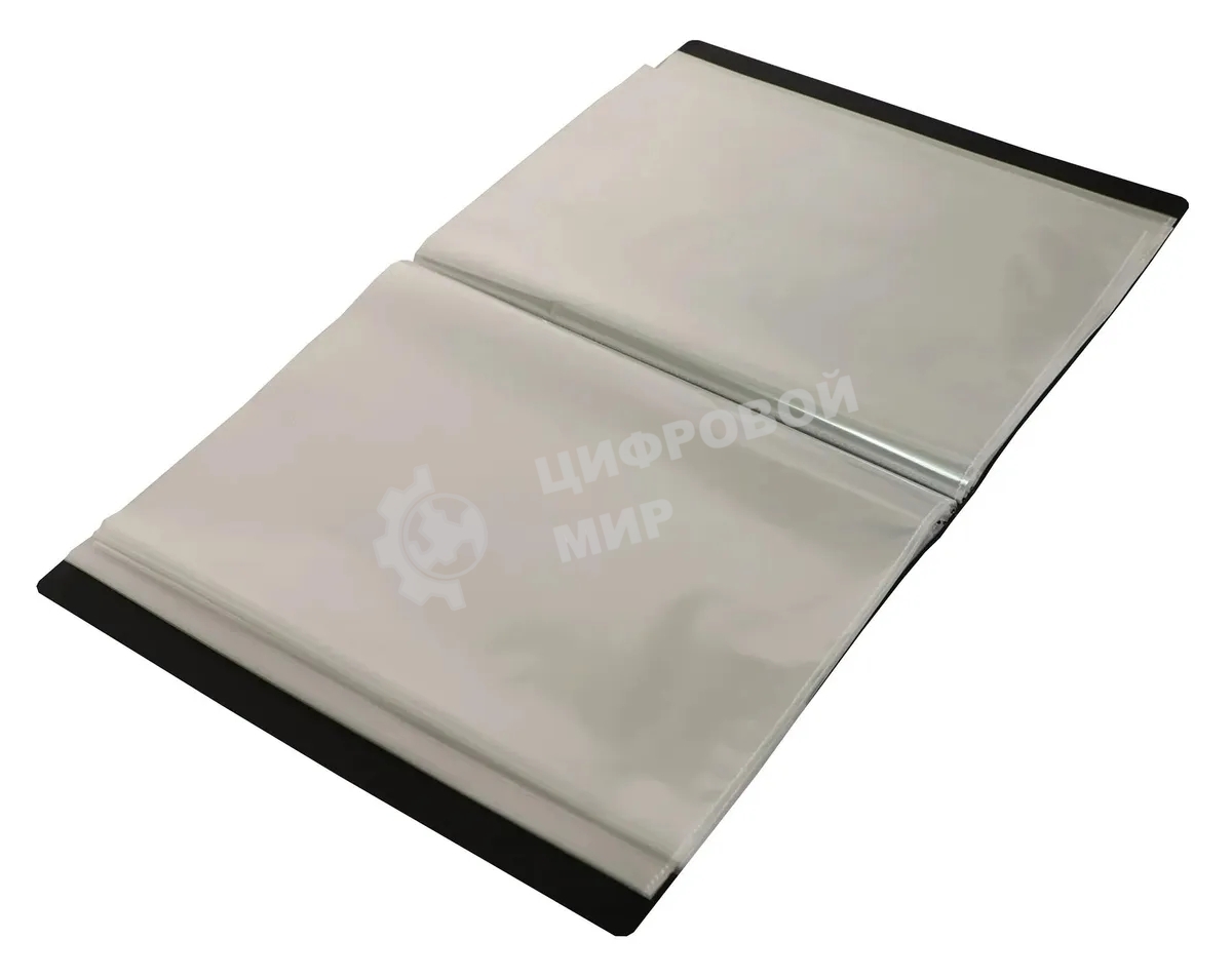 Папка с 100 прозрачными вкладками Бюрократ DeLuxe DLVBOX100BLCK A4, пластик, 0.7мм, черный в коробе