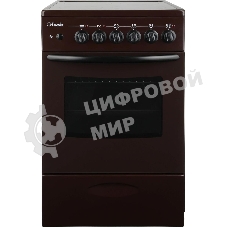 Плита электрическая Лысьва EF4004MK00 коричневый, конфорок 4 шт, духовка 57 л, 50 см x 84 см x 60 см (без крышки)
