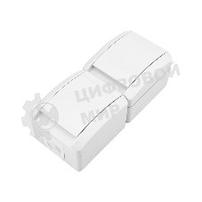 Блок вертикальный 2 розетки Kranz INDUSTRIAL IP54 с заземлением, о/у, белый