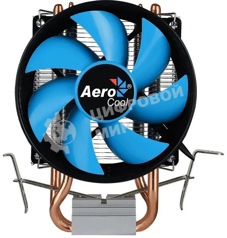 Кулер для процессора AeroCool/Formula Verkho 2 серебристый, 90 мм, алюминий/медь, 2000 об/мин, 25 дБ, 4 pin, 110 Вт, 125 мм