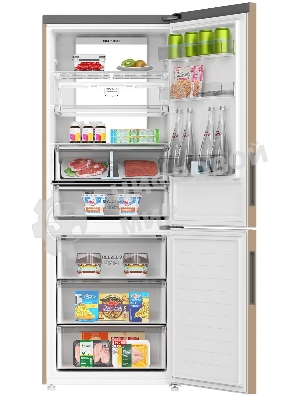 Холодильник Haier C4F744CGGU1 золотистый двухкамерный 303/136л морозилка снизу, No Frost