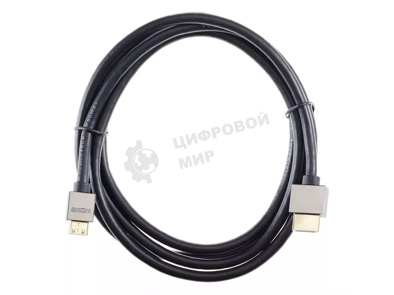 Кабель HDMI-19M --MiniHDMI-19M ver 2.0+3D/Ethernet,1.8m метал разъемы VCOM CG506AC-1.8M