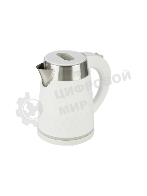 Чайник электрический Homestar HS-1021, 1500 Вт, 1.7 л, нержавейка+пластик, белый, двойной корпус