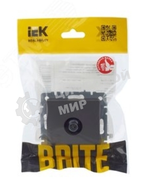 Розетка телевизионная оконечная IEK BRITE РТВ11-0-БрС сталь