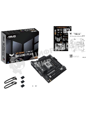 Материнская плата ASUS TUF Gaming B850M-Plus, AM5, AMD B850, 4xDDR5, 4xSATA, 3xM.2, 1xPCIe 5.0 x16, 1xPCIe 4.0 x4, 1xPCIe x1, 1xDP, 1xHDMI, 1x2.5Gb LAN, 4xUSB 2.0, 4xUSB 3.2 Gen 1, 3xUSB 3.2 Gen 2, 1xUSB-C, 3x3.5 мм, 7.1, mATX