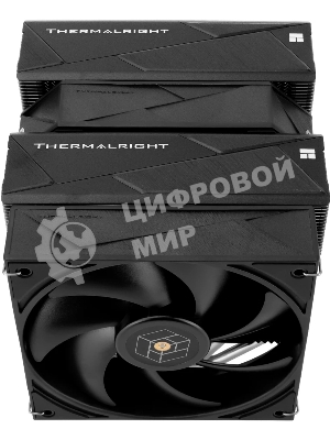 Кулер для процессора Thermalright Royal Pretor 130 (4-pin PWM, 158мм, Ni/Cu, 6x6мм, 1x120+1x130мм, 80.45CFM/81.88CFM, 29.4dBA/28.3dBA, 2150PM/1750RPM, S: 1200, 1700, 1851, 2011, 2066, 115X, AM4, AM5, silver, black)