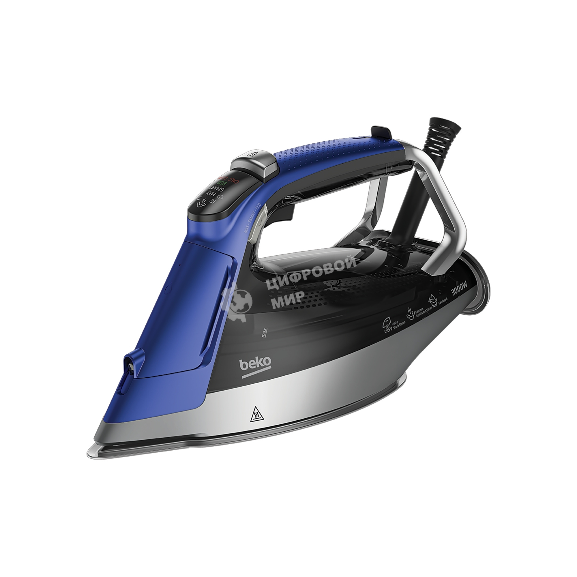 Утюг Beko SPA 9130 B черный/синий, 3000 Вт, 55 г/мин, 280 г/мин, 350 мл