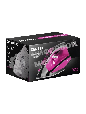 Утюг Centek CT-2355 фиолетовый, 2500 Вт, 45 г/мин, 160 г/мин, 270 мл