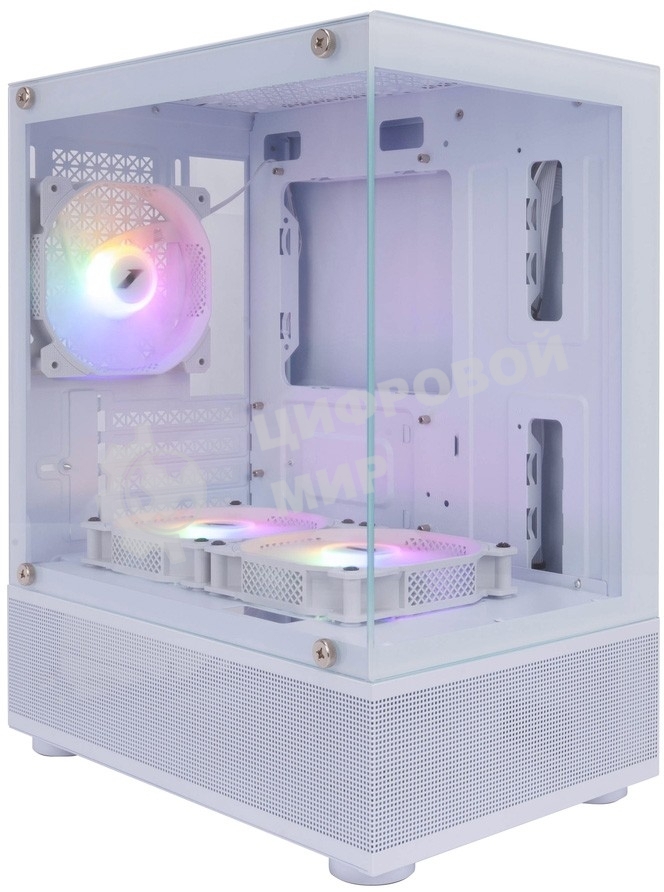Компьютерный корпус 1STPLAYER MIKU Mi2-A белый, mATX, 3x120мм LED fans