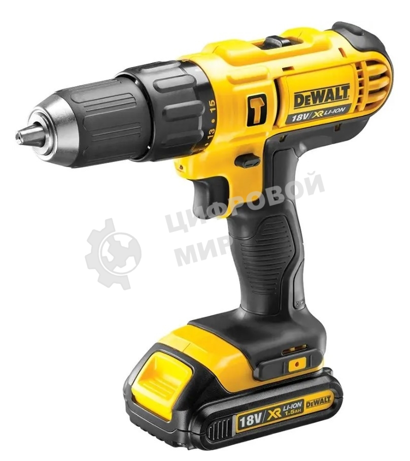 Дрель-шуруповерт DeWalt DCD778S2T-QW, Аккумуляторная, 18В, 2 АКБ, Ударная, Кейс