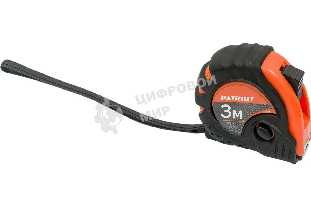 Рулетка PATRIOT MTP-3, ударопрочный корпус, обрезиненная, 3м