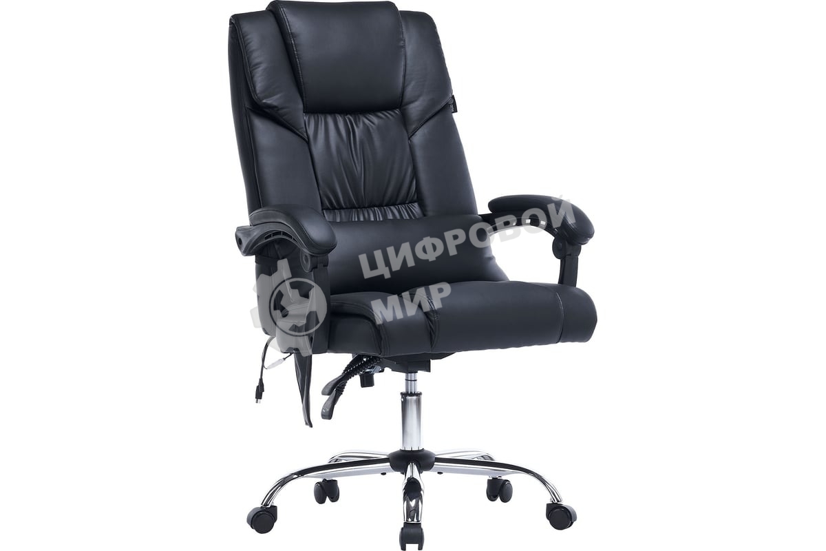 Кресло офисное Cactus CS-CHR-OC02M-BK черный, эко.кожа, крестов. сталь