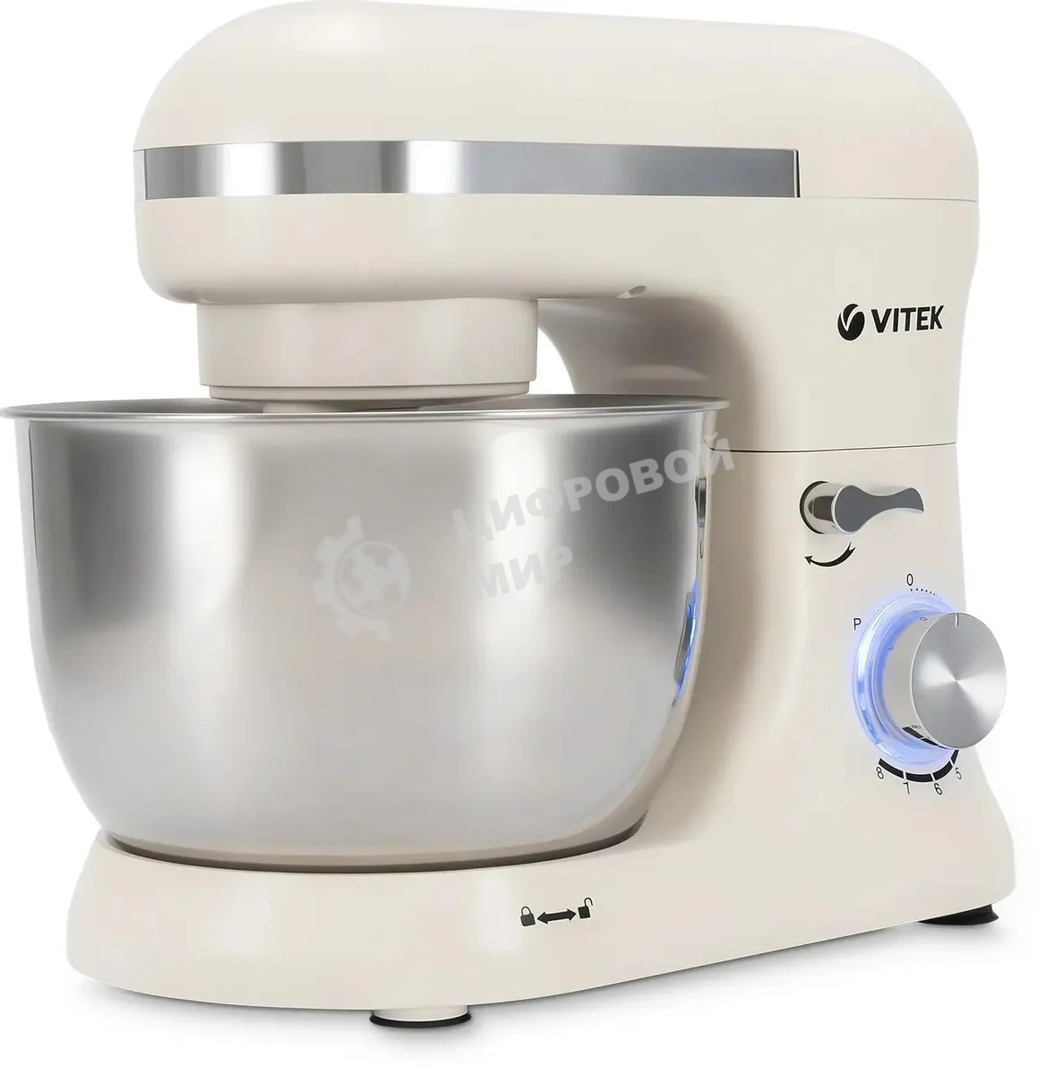 Миксер Vitek VT-PM0110 кремовый, стационарный, 1500 Вт, 4.5 л, 8 скоростей