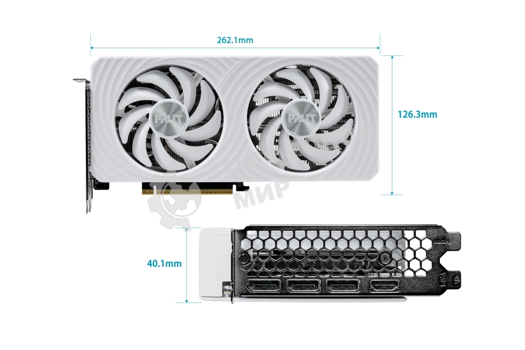 Видеокарта Palit RTX 5060Ti WHITE OC 16Gb RTX 5060TI 16Gb 128bit GDDR7 2407/28000 HDMIx1 DPx3 HDCP Ret