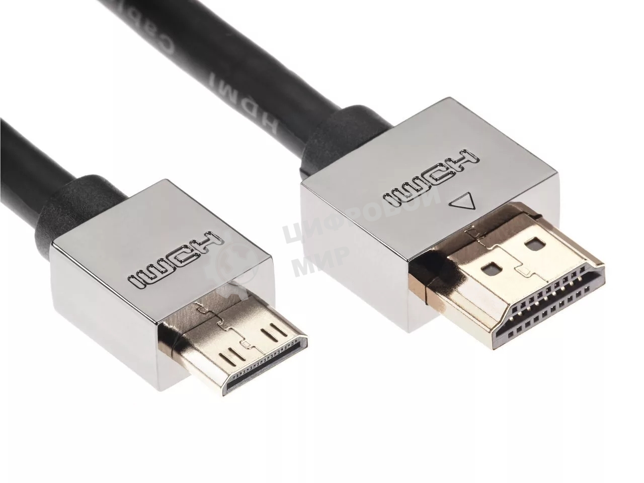 Кабель HDMI-19M --MiniHDMI-19M ver 2.0+3D/Ethernet,1.8m метал разъемы VCOM CG506AC-1.8M