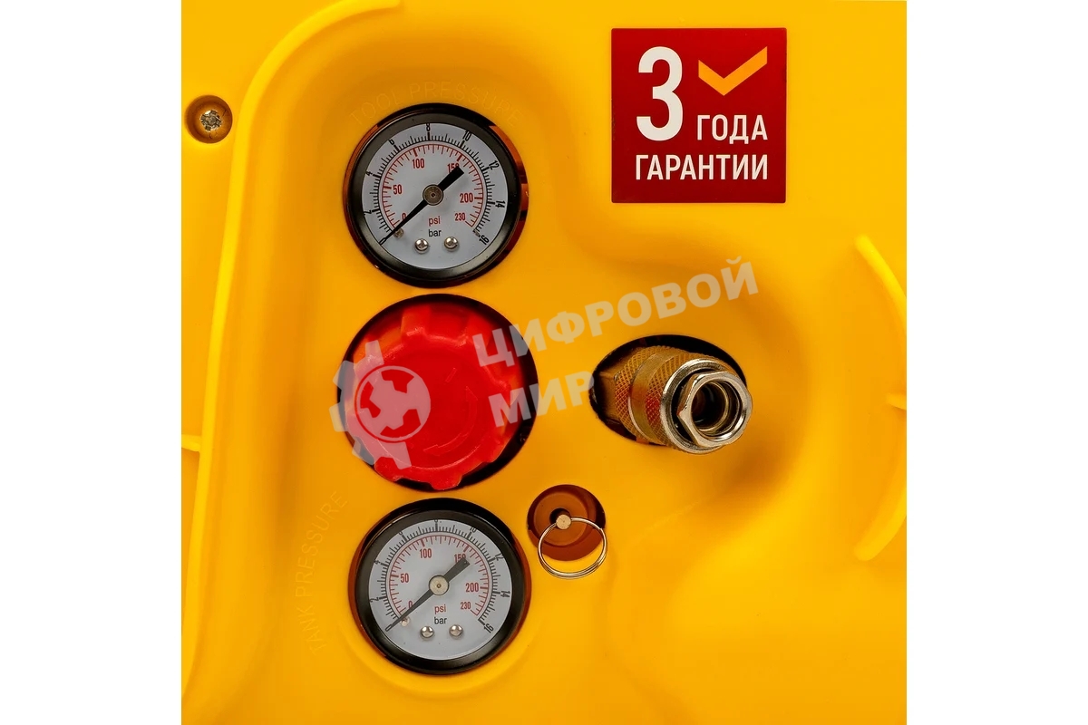 Компрессор воздушный Denzel DL1300, 10 бар, 1,3 кВт, 180 л/мин, 5 л, с набором аксессуаров