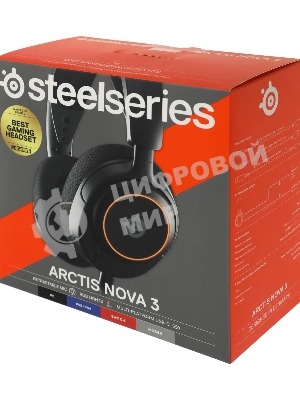 Гарнитура SteelSeries Arctis Nova 3 чёрный, проводная, USB, подсветка