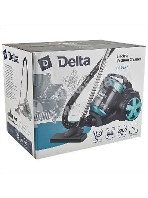 Пылесос DELTA DL-0852 черный/бирюзовый, 350/2200 Вт, уборка сухая, пылесборник контейнер, 4 л