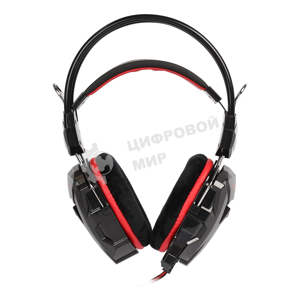 Гарнитура проводная игровая RUSH COBRA, динамики 40мм, велюровые амбушюры, черный/красный (SBHG-1300)