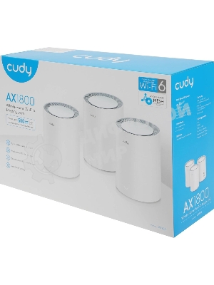 Бесшовный Mesh роутер Cudy M1800(3-Pack) AX1800 10/100/1000BASE-TX белый (упак.:3шт)
