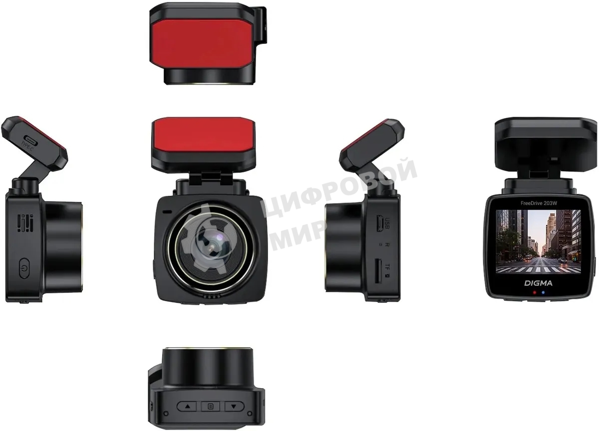 Видеорегистратор Digma FreeDrive 203W черный 2Mpix 1080x1920 1080p 120гр. MSTAR 8336