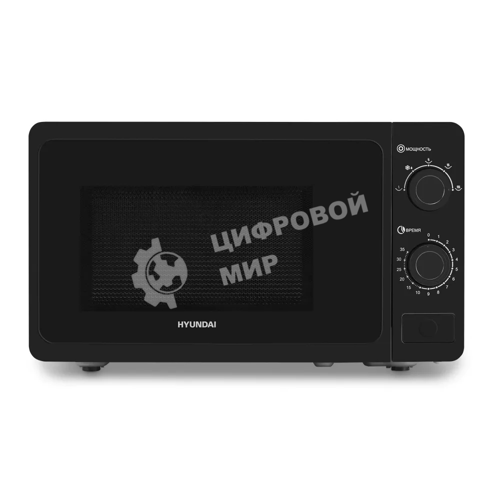 Микроволновая печь Hyundai HYM-M2010 черный, 20 л, 700 Вт, переключатели - поворотный механизм