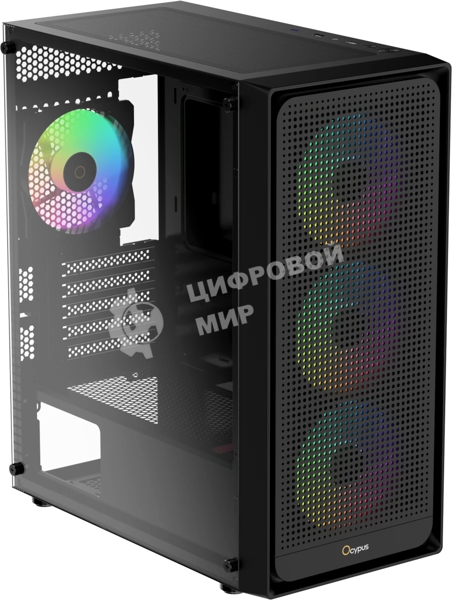 Компьютерный корпус Ocypus Gaммa C50 BK ARGb, MATX, USB 3.0*1+USB 2.0*2, FRONT 3x120мм ARGb, REAR 1x120мм ARGb