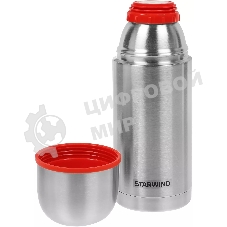 Термос Starwind 20-750 0.75 л. серебристый/красный, картонная коробка