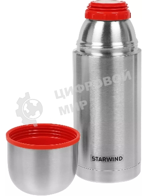 Термос Starwind 20-750 0.75 л. серебристый/красный, картонная коробка