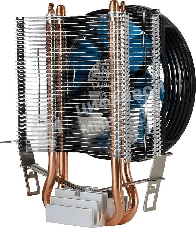 Кулер для процессора AeroCool/Formula Verkho 2 серебристый, 90 мм, алюминий/медь, 2000 об/мин, 25 дБ, 4 pin, 110 Вт, 125 мм