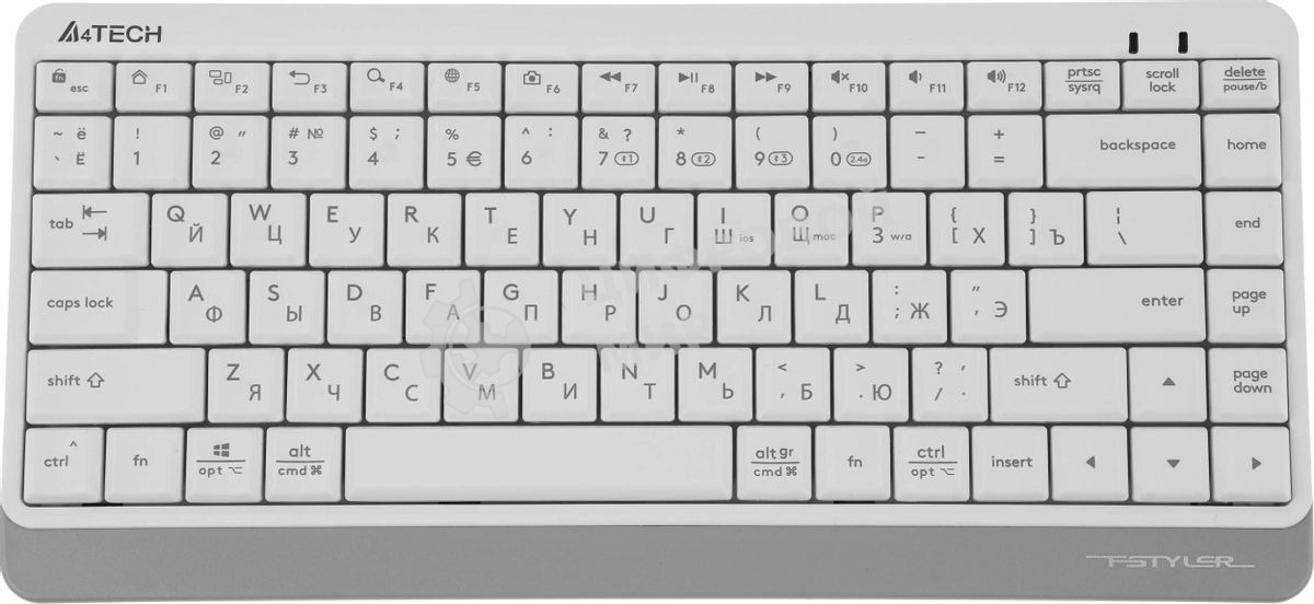 Клавиатура беспроводная A4Tech Fstyler FBK11 USB, Bluetooth/Радиоканал, белый/серый