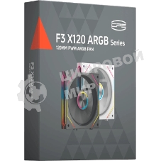 Вентилятор для корпуса PcCooler F3 X120 BK ARGb 120х120x25 черный 4-pin 28.4дБ (F3X120-BKAC012-GL) Ret