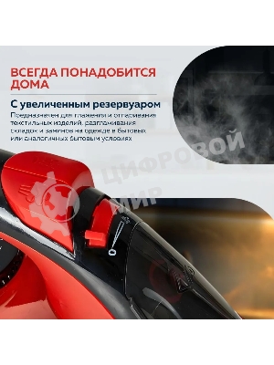 Утюг Аксинья КС-3004 черный с красным, 2200 Вт, 25 г/мин, 120 г/мин, 160 мл