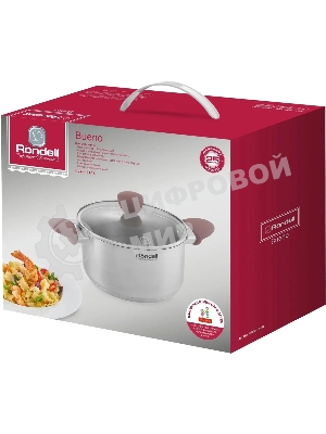 Кастрюля Rondell Bueno RDS-1588 (ST) сталь 1588 Кастрюля с/кр 24 см 4,8 л Bueno Rondell
