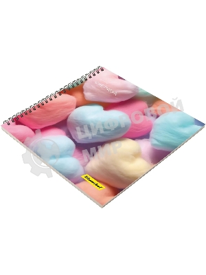 Скетчпад Silwerhof 20л. 190x190мм Нежность 4 дизайна, гребень