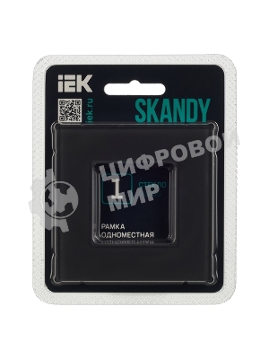 Рамка 1-ая IEK SKANDY SK-F21G стекло графит