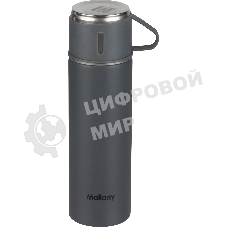 Набор термос + термокружки MALLONY FESTA 0,5 л, серый, (3 кружки)