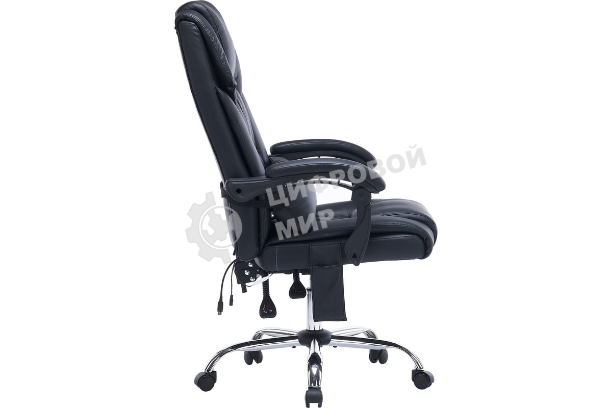 Кресло офисное Cactus CS-CHR-OC02M-BK черный, эко.кожа, крестов. сталь