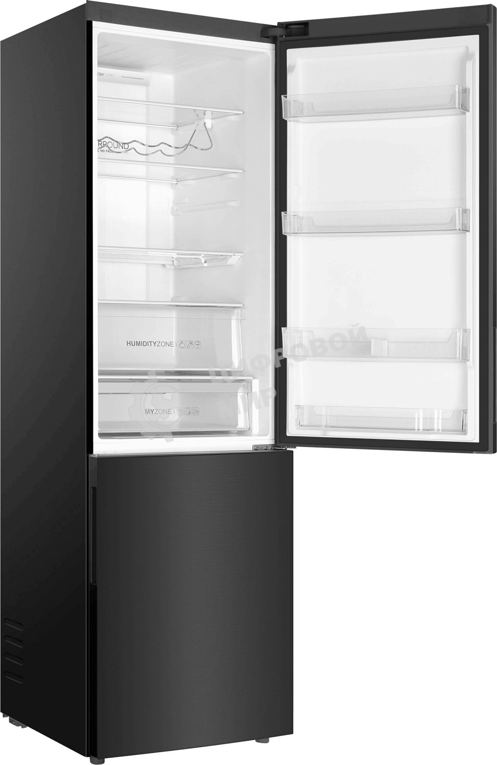 Холодильник Haier C4F740CDBGU1 графитовый двухкамерный 286/115л морозилка снизу, No Frost