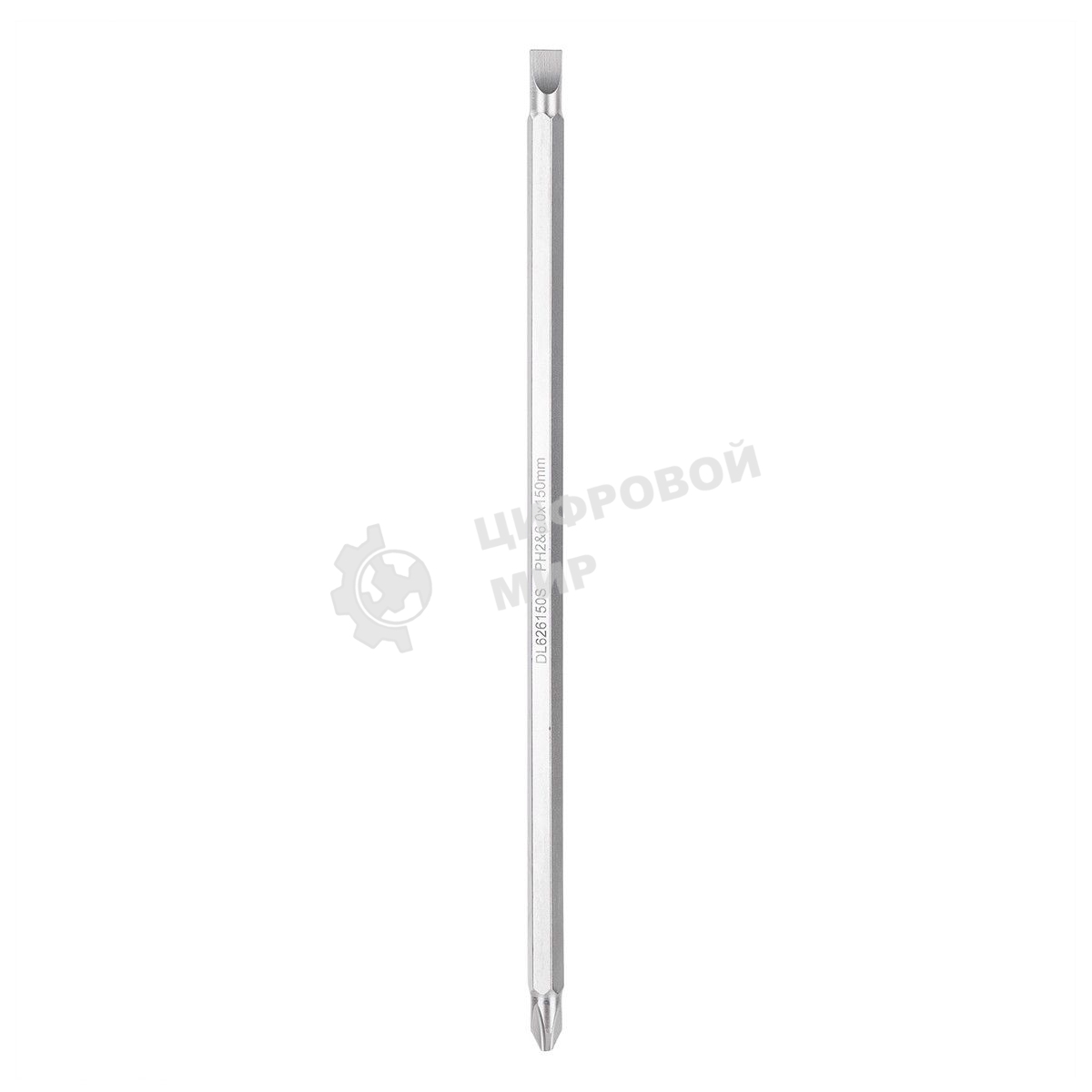 Двухсторонняя отвертка Deli DL626150S PH2+SL6x150 мм Спецификация продукта.: 6/PH2x150мм. Материал хвостовика: Cr-V. Длина: 260 мм. Длина: 150 мм. Диаметр хвостовика: 6,3 мм.