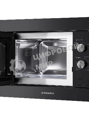 Встраиваемая микроволновая печь Maunfeld MBMO.20.1PGb черный, 20 л, 800 Вт, переключатели - поворотный механизм