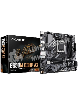 Материнская плата Gigabyte B650M D3HP AX (V1.2), AM5, AMD B650, 4xDDR5, 4xSATA, 2xM.2, 1xPCI-E 4.0 x16, 1xPCI-E 4.0 x1, 3xUSB-A 3.2 Gen 1, 1xUSB-C 3.2 Gen 2, 1x 2.5Gb LAN, 3x3.5 мм, 7.1, Micro-ATX