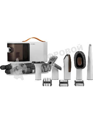 Пылесос Hyundai HYV-PETPRO1 белый/коричневый, 210/600 Вт, уборка сухая, пылесборник контейнер 2 л