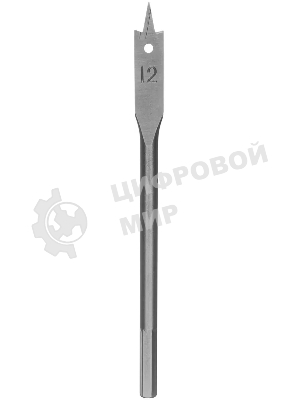 Сверло по дереву Сибртех перовое, 12 мм